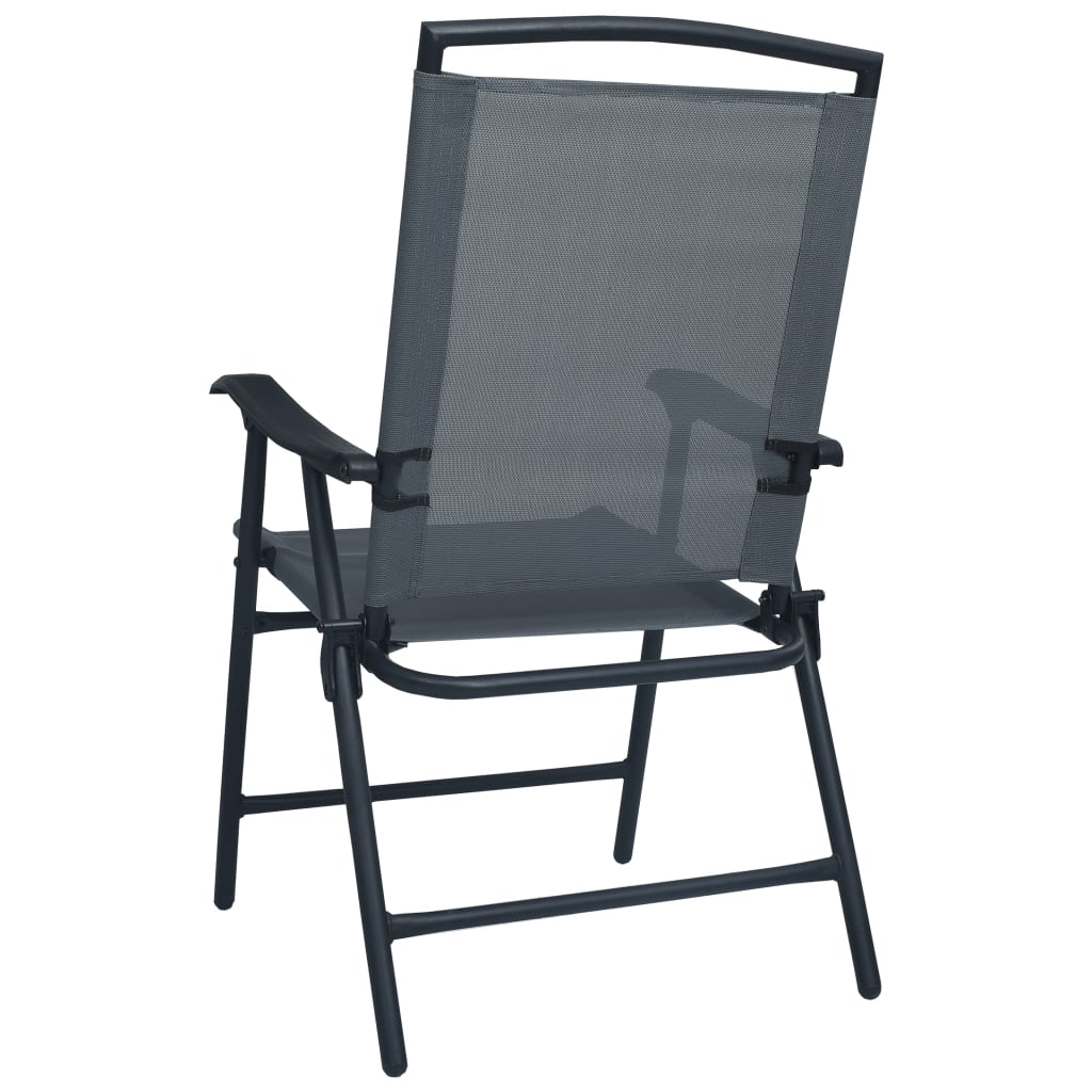 vidaXL 2 db szürke összecsukható kerti textilén szék