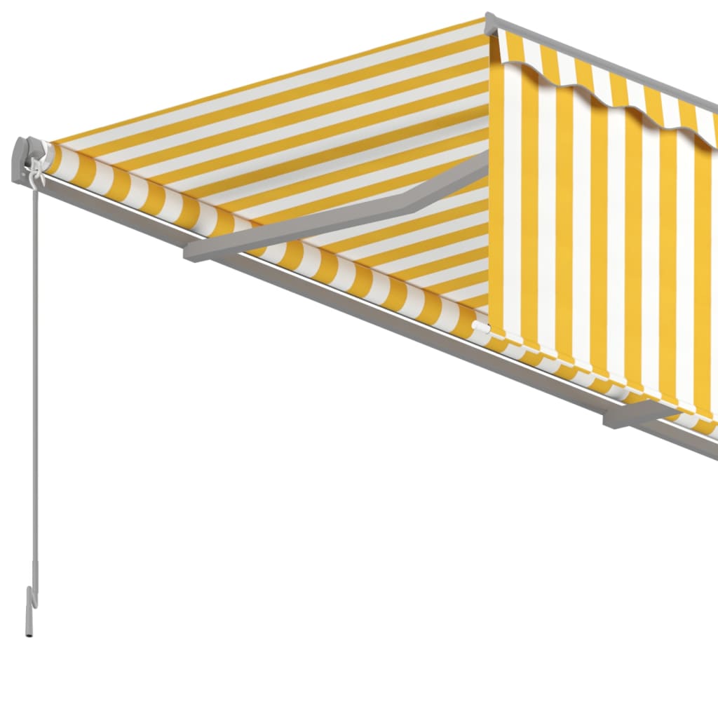 vidaXL sárga és fehér kézzel kihúzható napellenző redőnnyel 6 x 3 m