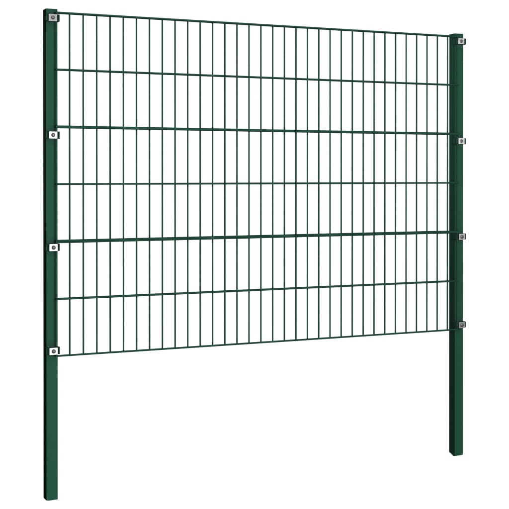vidaXL zöld vas kerítéspanel oszlopokkal 15,3 x 1,2 m