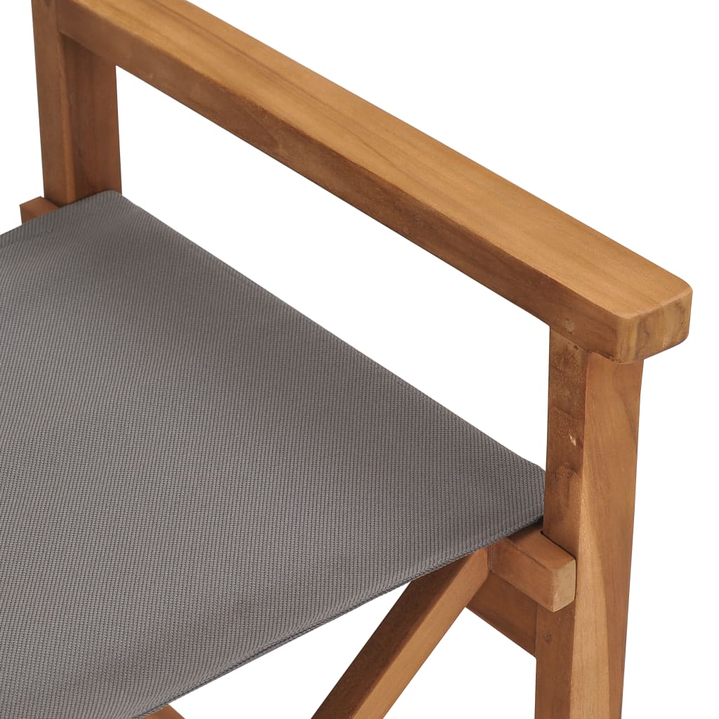 vidaXL 2 db szürke tömör tíkfa rendezői szék