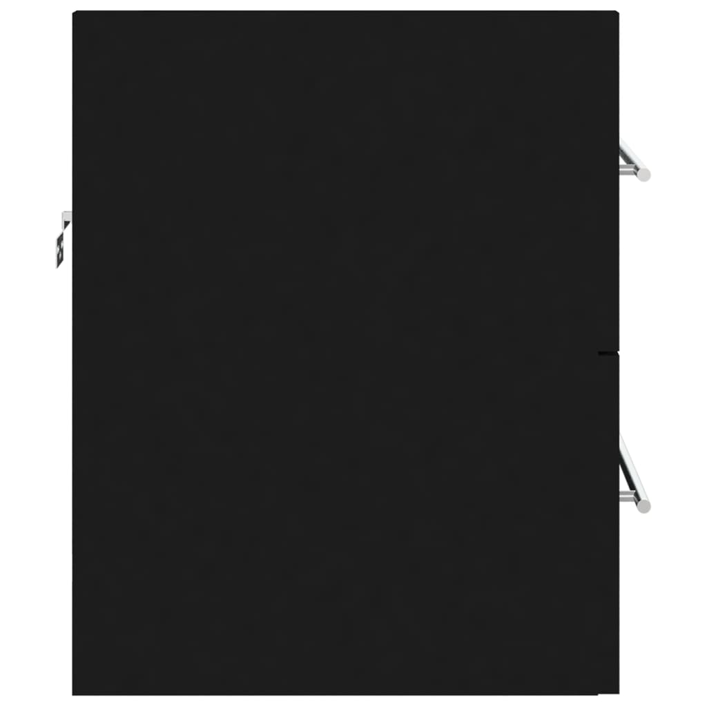 vidaXL fekete forgácslap mosdószekrény 60 x 38,5 x 48 cm