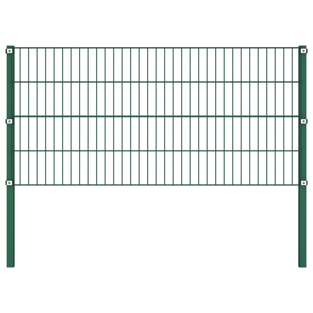 vidaXL zöld vas kerítéspanel oszlopokkal 1,7 x 0,8 m