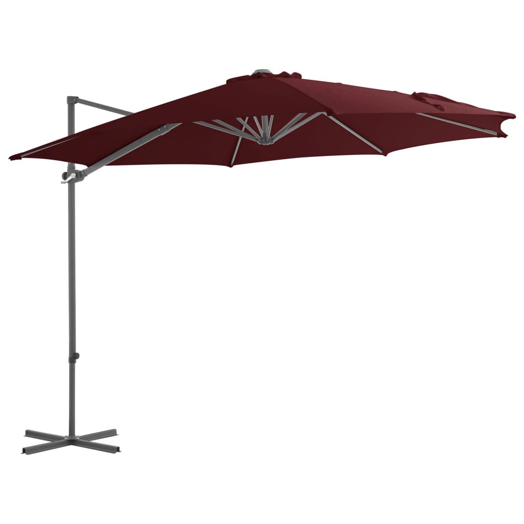 vidaXL bordó konzolos napernyő acélrúddal 300 cm