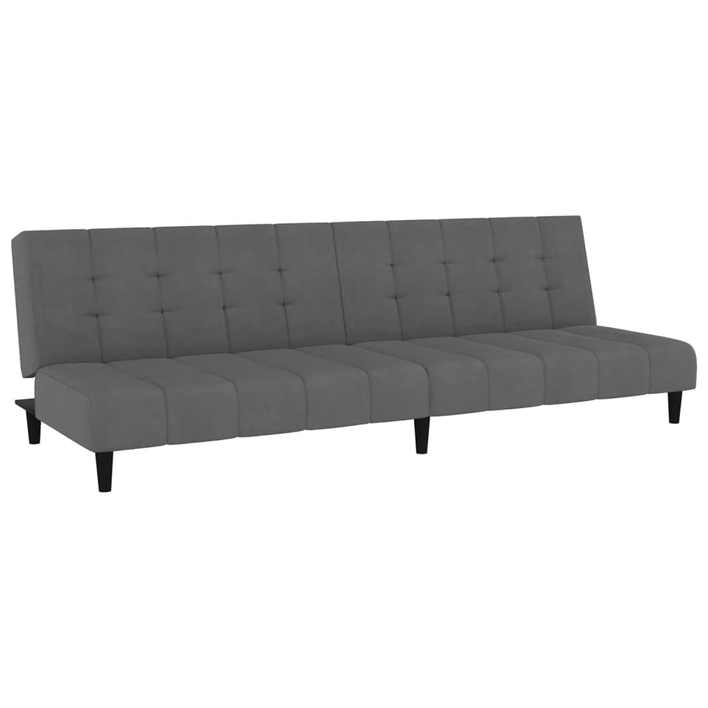 vidaXL kétszemélyes sötétszürke bársony kanapéágy