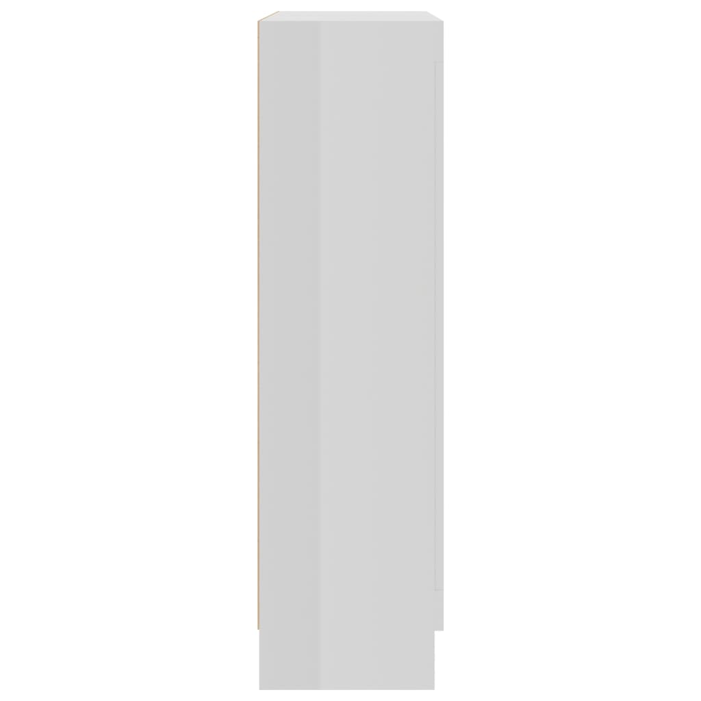 vidaXL magasfényű fehér forgácslap vitrinszekrény 82,5 x 30,5 x 115 cm