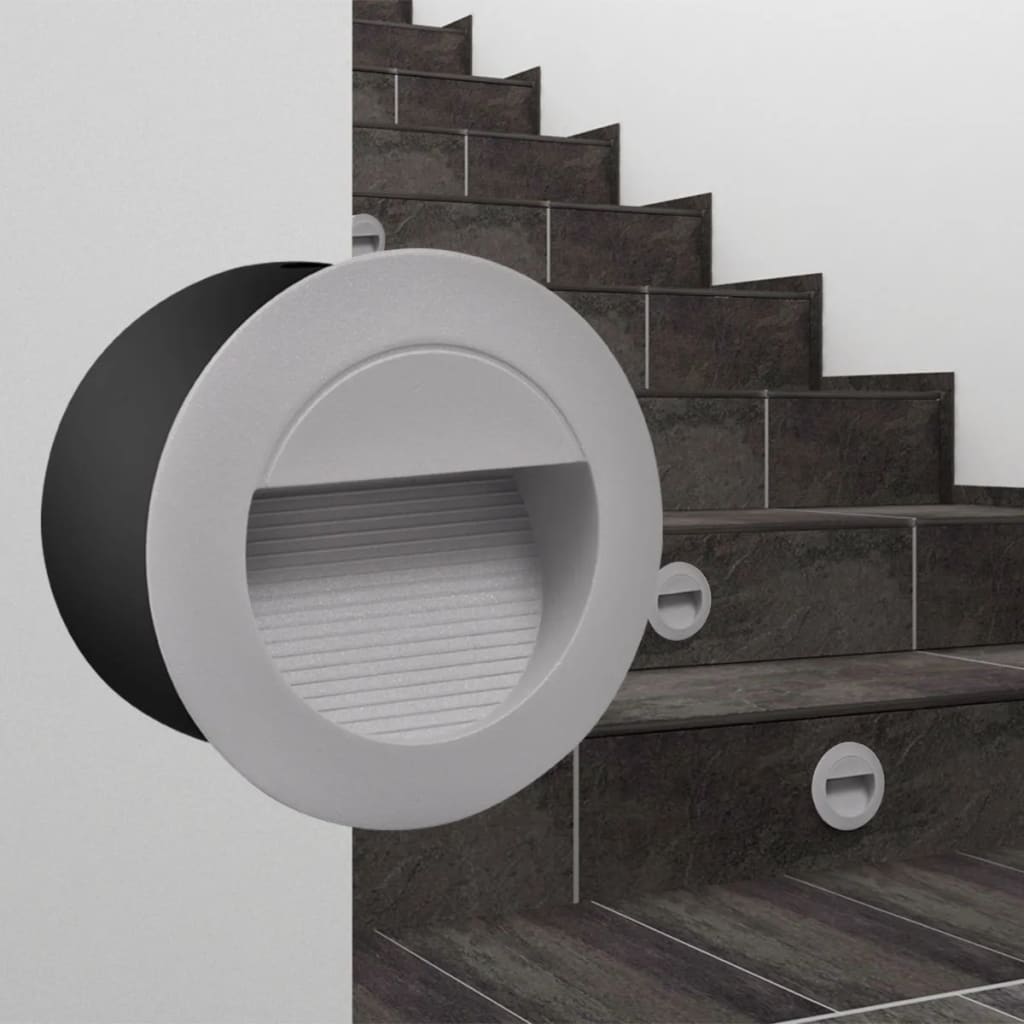 2 db kerek lépcsőbe építhető LED lámpa / kültéri lámpa 126 mm átmérőjű