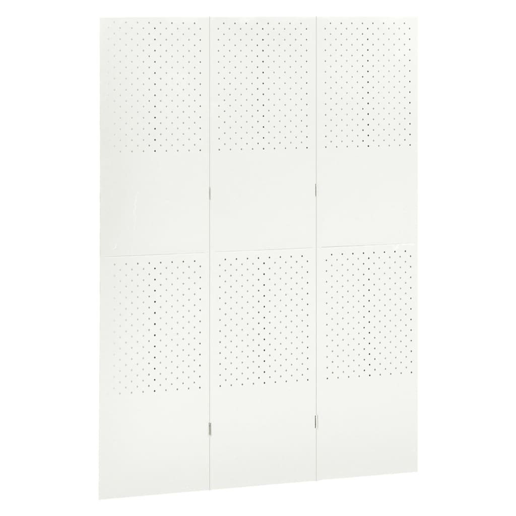 vidaXL fehér acél 3-paneles térelválasztó 120 x 180 cm