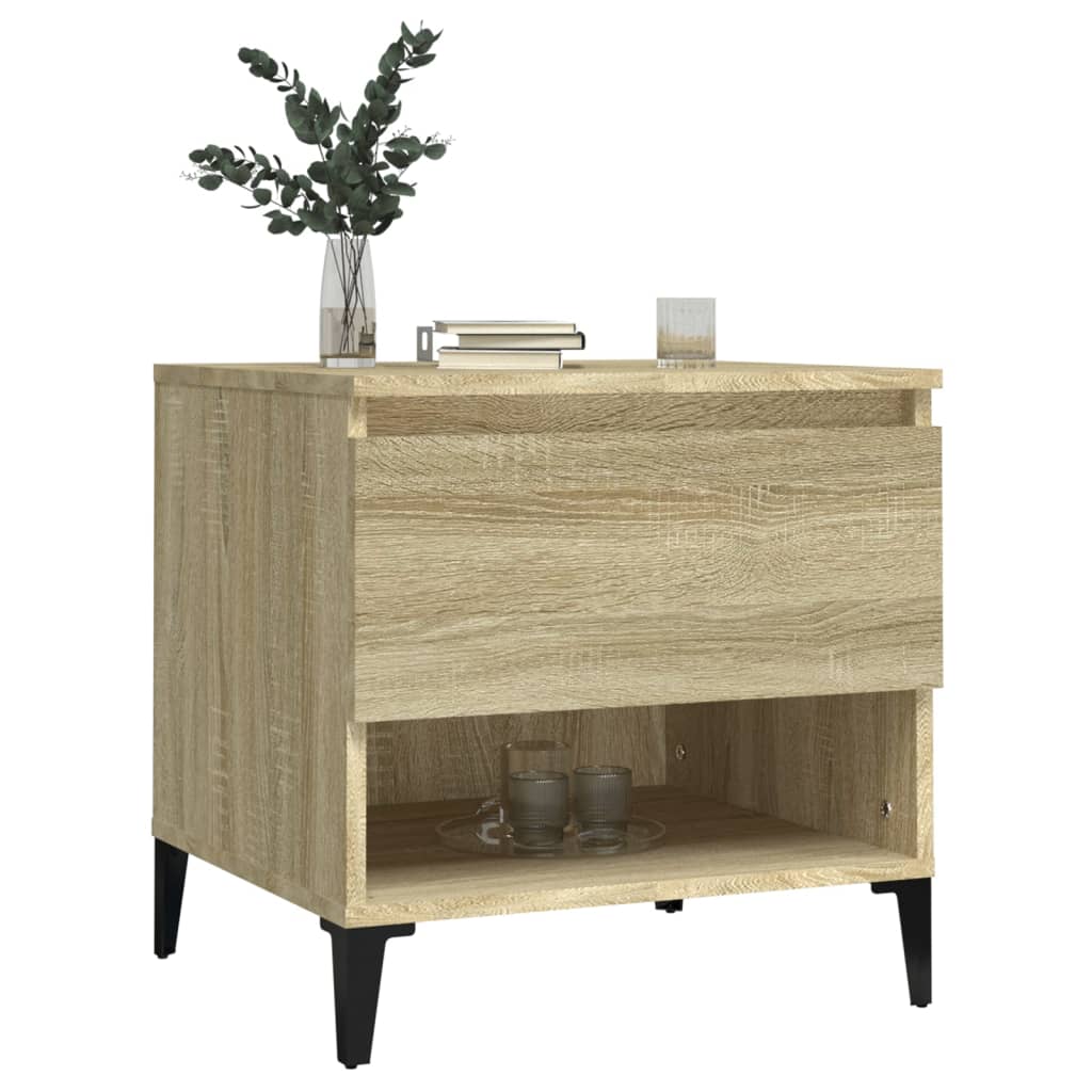 vidaXL sonoma-tölgyszínű szerelt fa kisasztal 50 x 46 x 50 cm