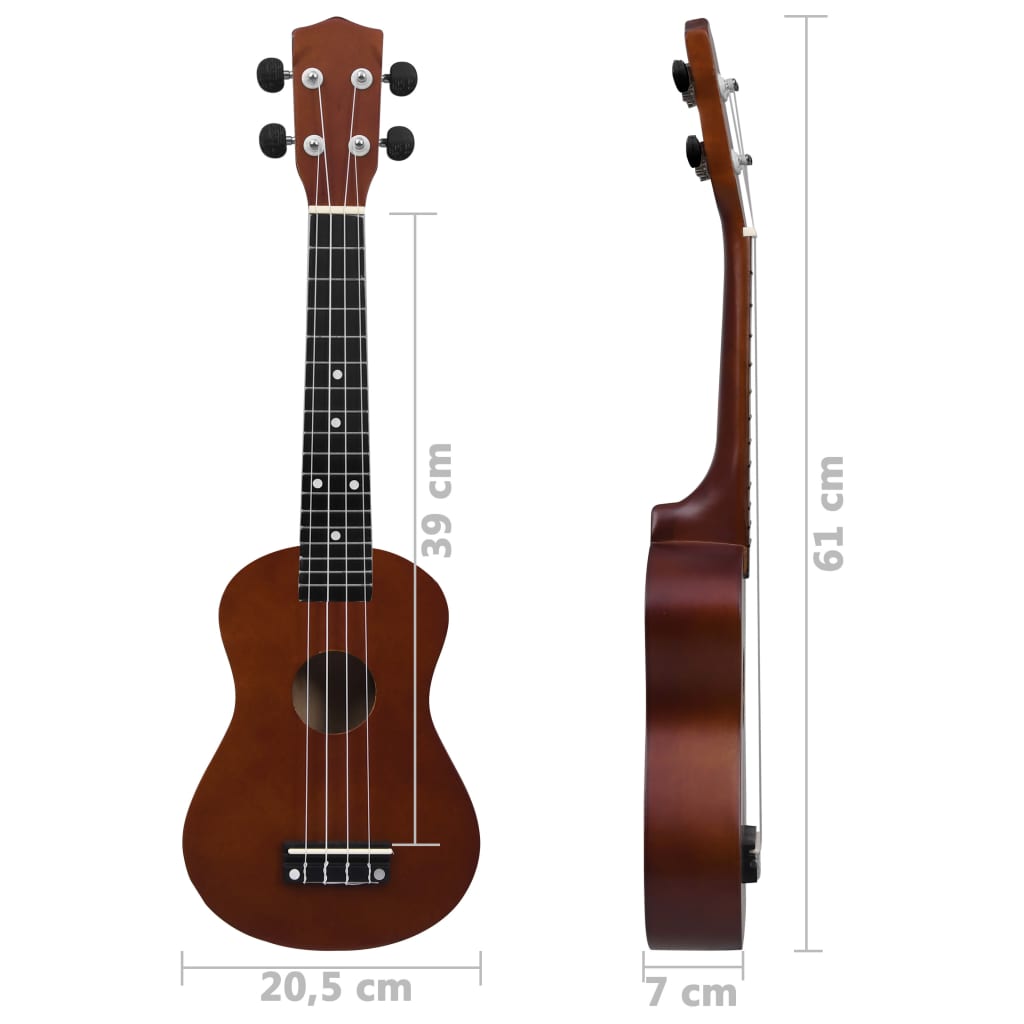 vidaXL természetes soprano ukulele készlet táskával gyerekeknek 23"
