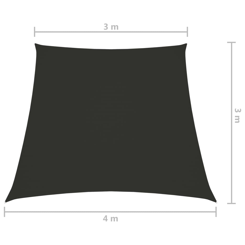 vidaXL antracitszürke trapéz alakú oxford szövet napvitorla 3/4 x 3 m