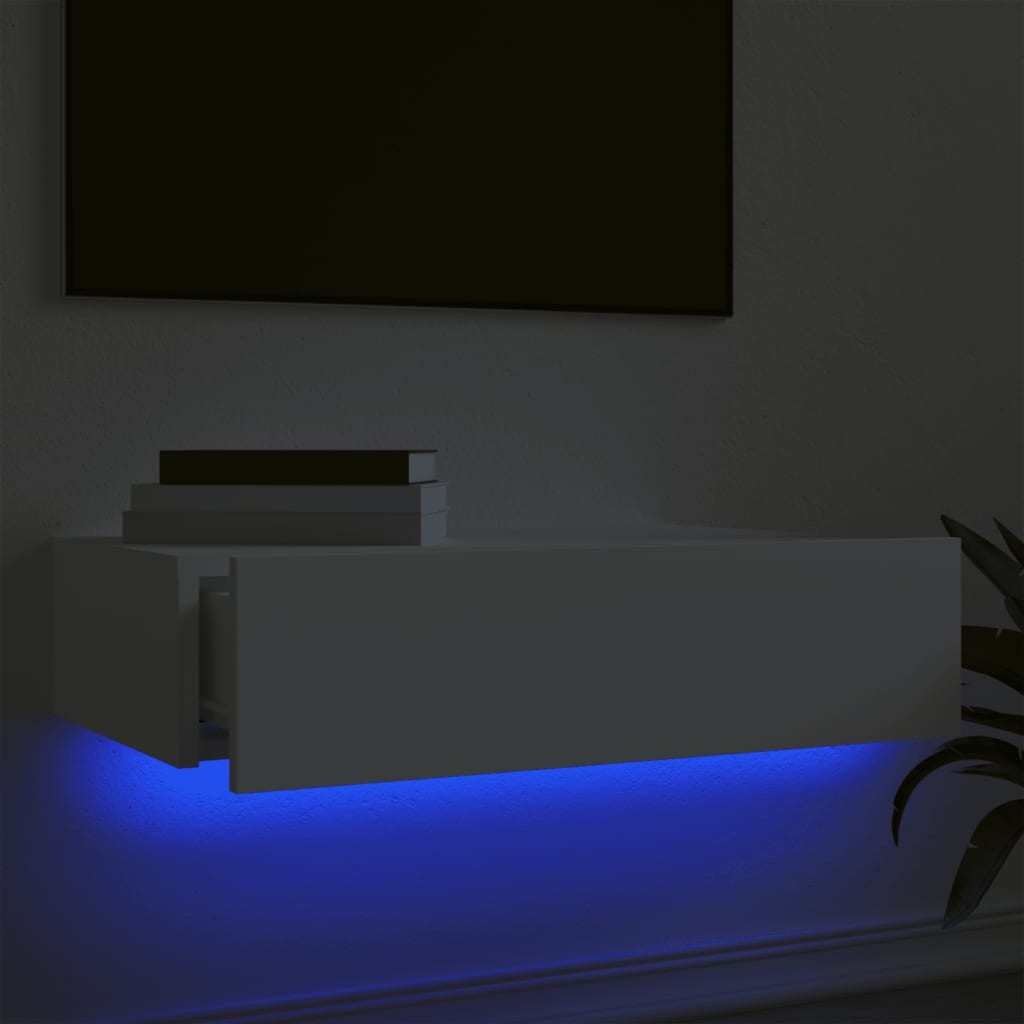 vidaXL fehér TV-szekrény LED-lámpákkal 60x35x15,5 cm