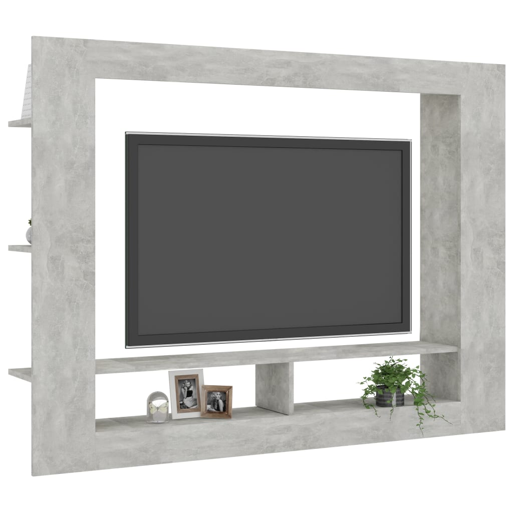 vidaXL betonszürke forgácslap TV-szekrény 152 x 22 x 113 cm