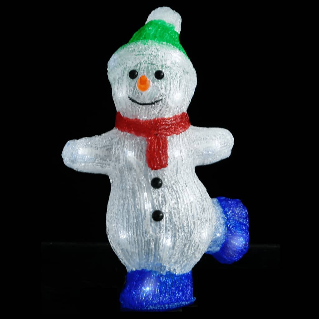 vidaXL LED-es akril karácsonyi hóemberfigura bel- és és kültérre 30 cm