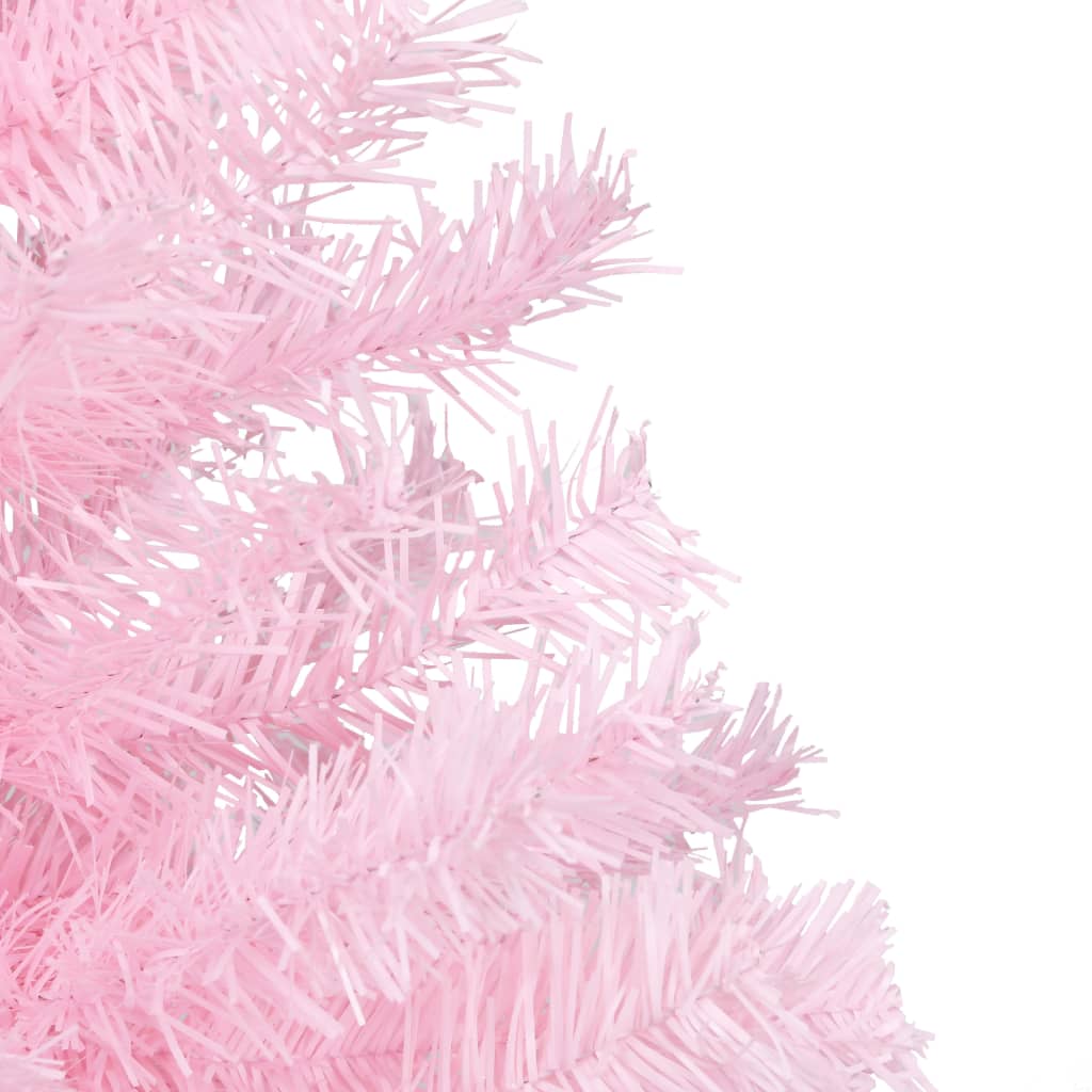 vidaXL rózsaszín PVC megvilágított műkarácsonyfa állvánnyal 240 cm
