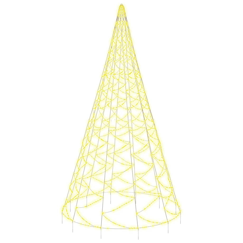 vidaXL karácsonyfa zászlórúdon 1400 meleg fehér LED-del 500 cm
