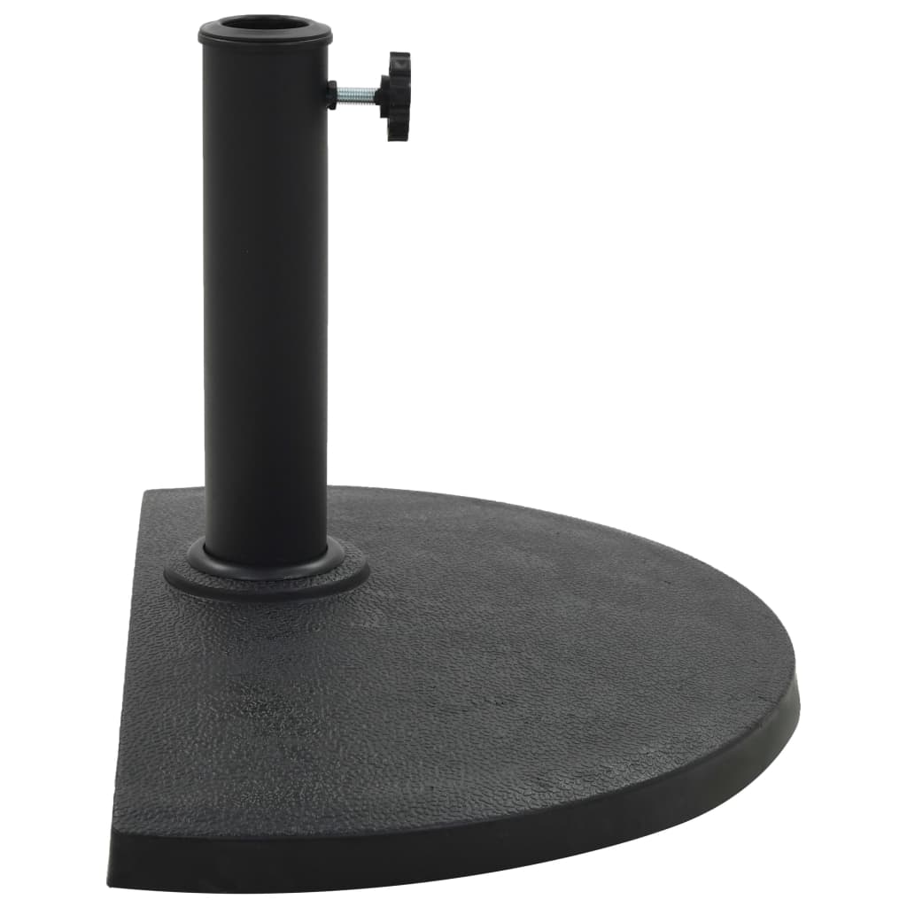vidaXL félkör alakú fekete műgyanta napernyőtalp 9 kg