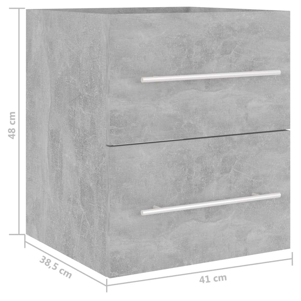 vidaXL betonszürke forgácslap mosdószekrény 41 x 38,5 x 48 cm