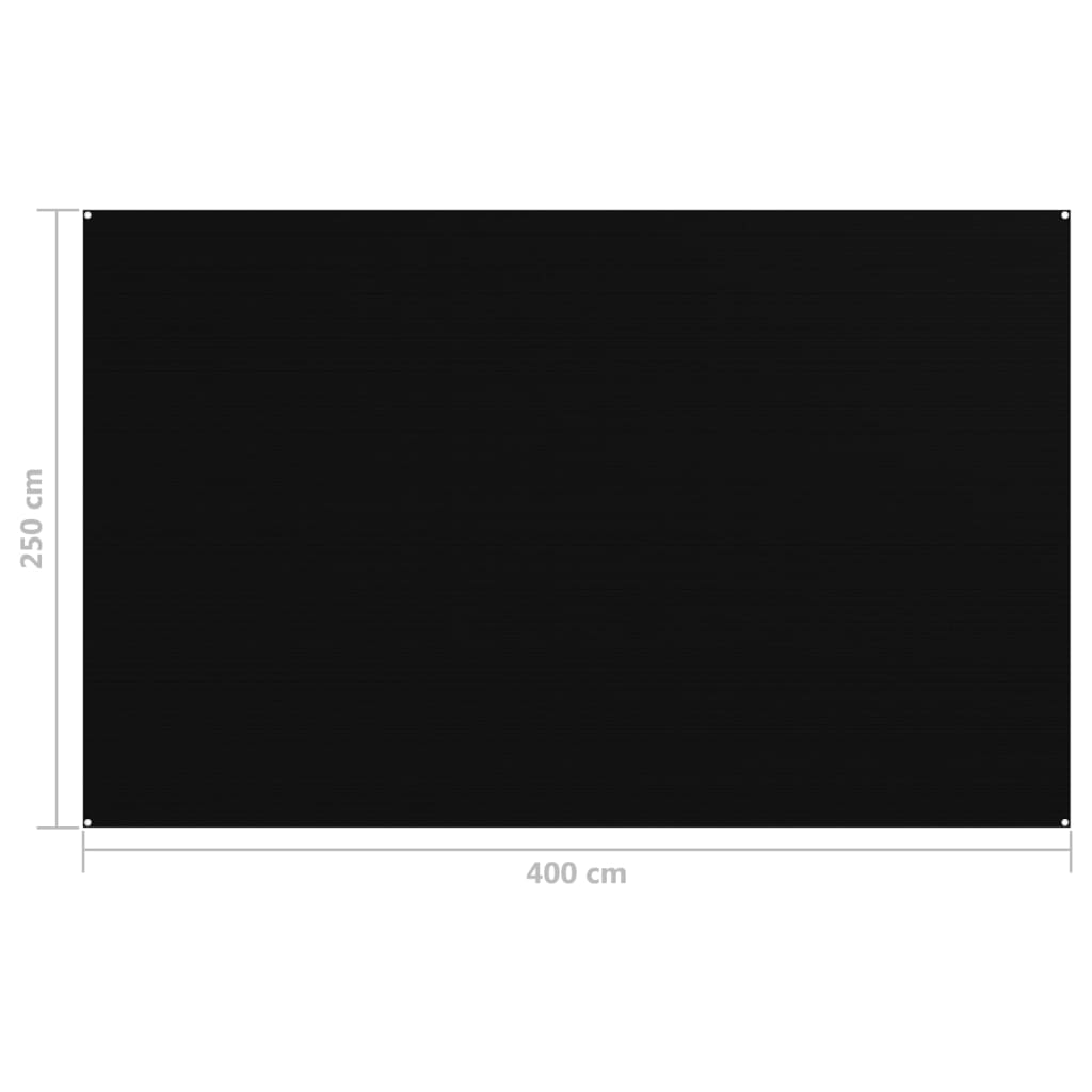 vidaXL fekete sátorszőnyeg 250 x 400 cm