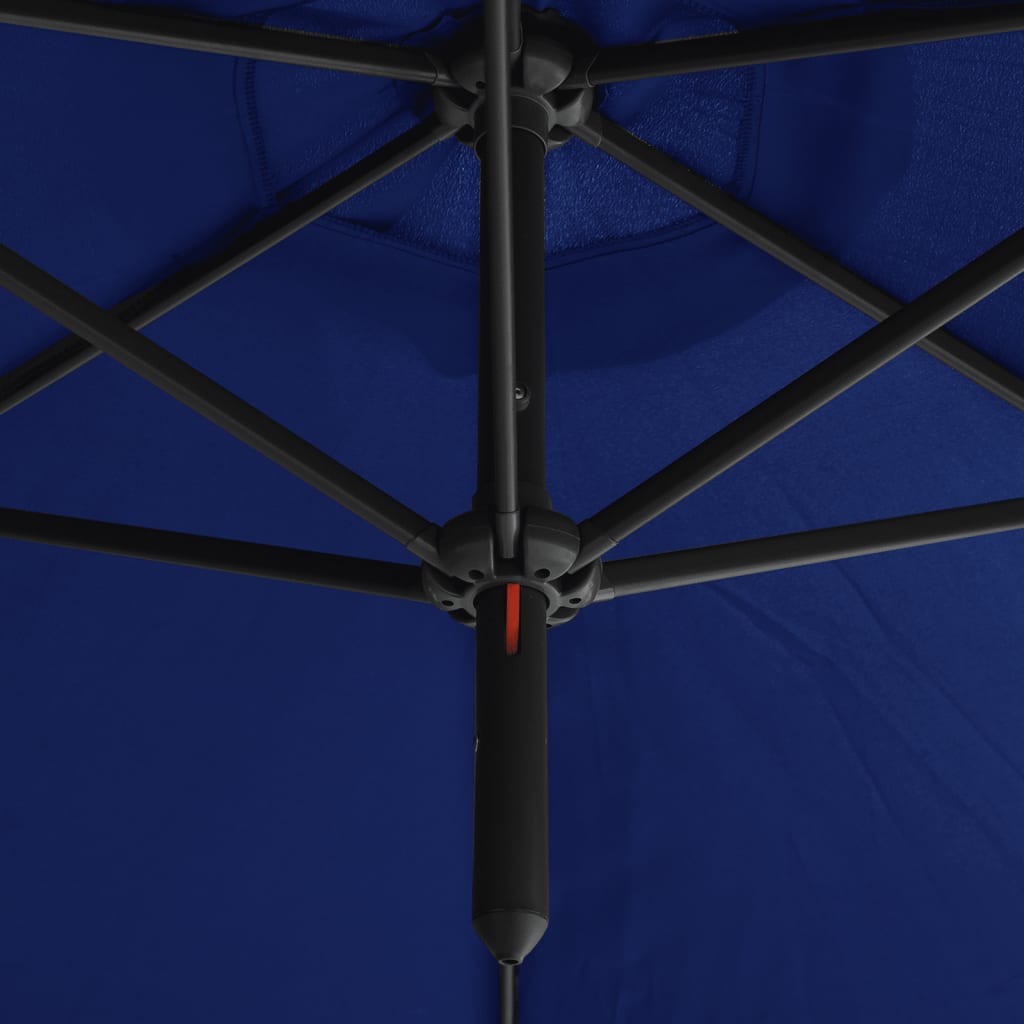 vidaXL azúrkék dupla napernyő acélrúddal 600 cm