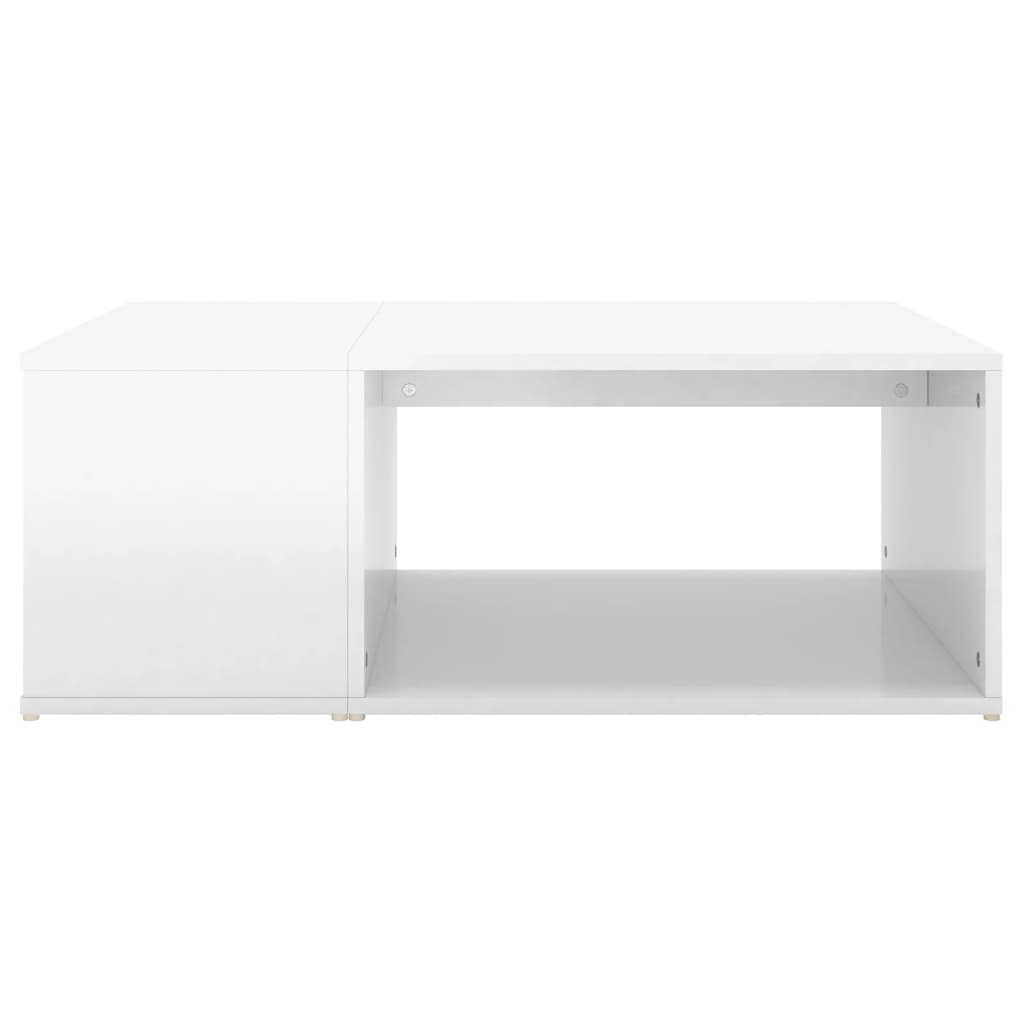 vidaXL magasfényű fehér forgácslap dohányzóasztal 90 x 67 x 33 cm