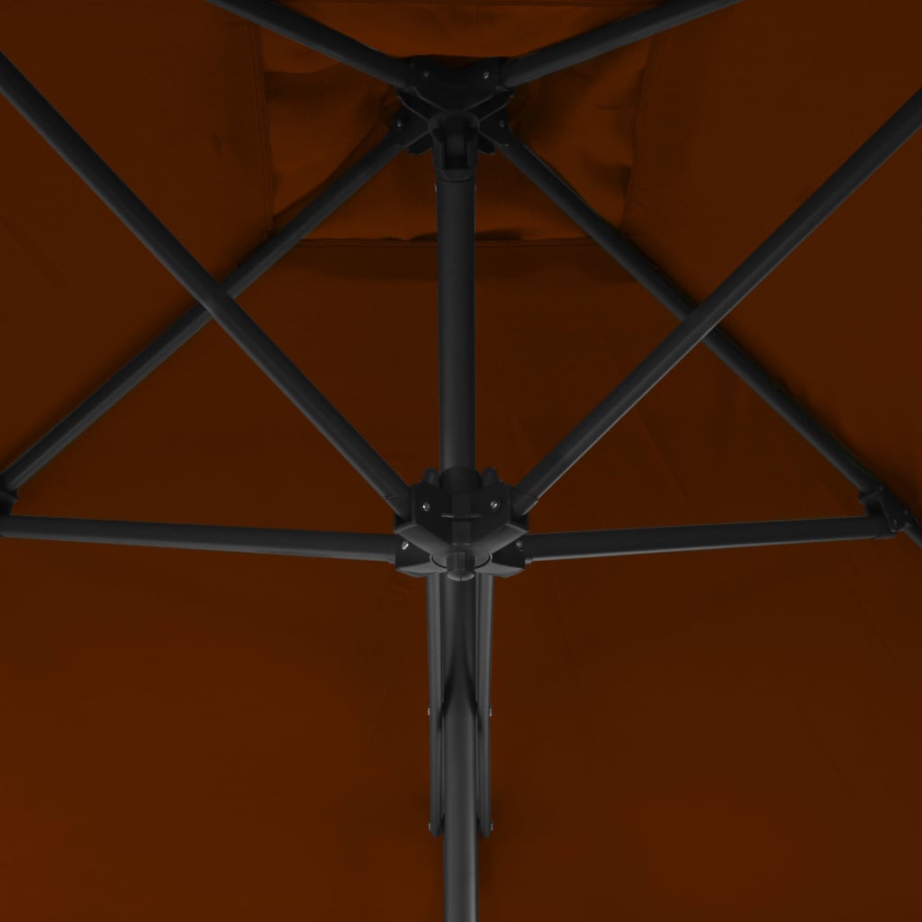 vidaXL terrakotta kültéri napernyő acélrúddal 300 x 230 cm