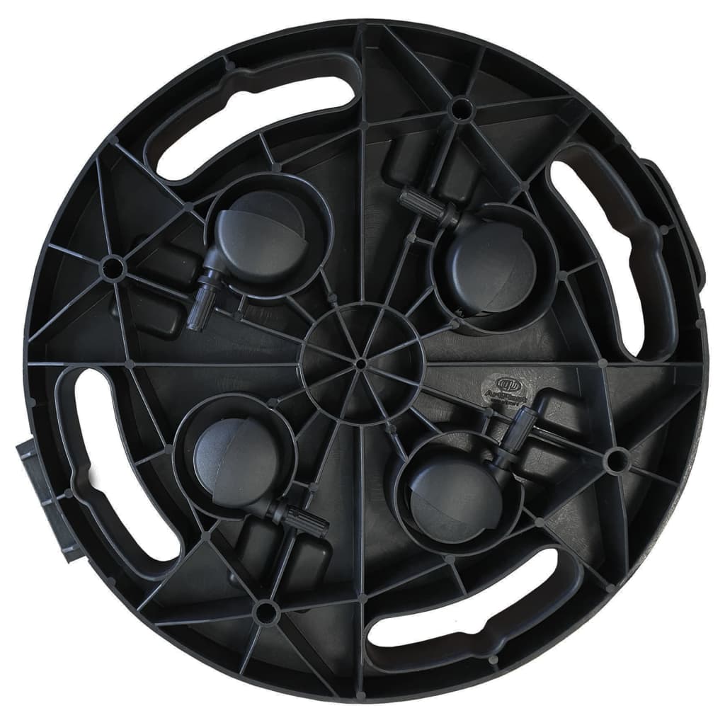 vidaXL fekete görgős virágtartó átmérő 30 cm 170 kg