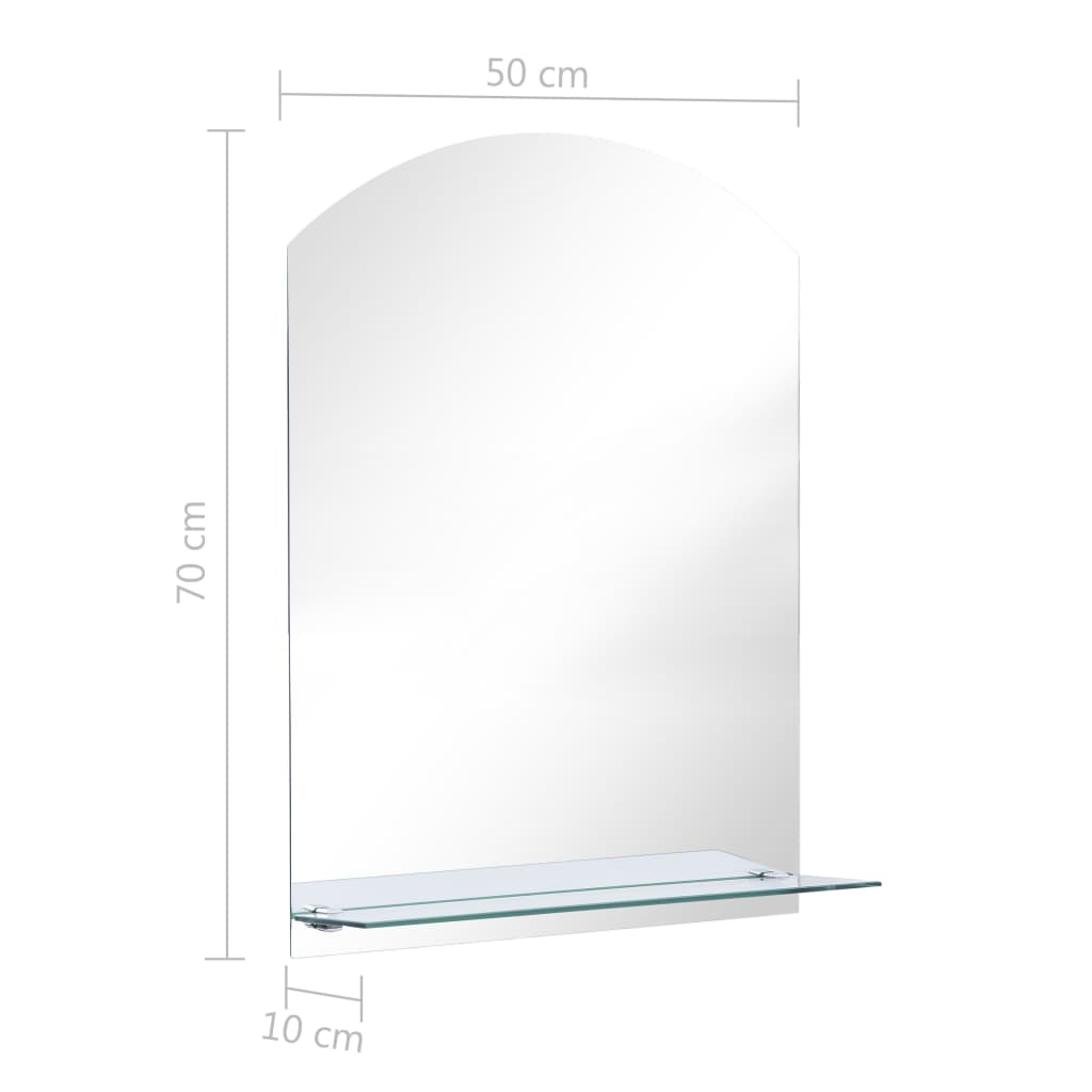 vidaXL edzett üveg falitükör polccal 50 x 70 cm