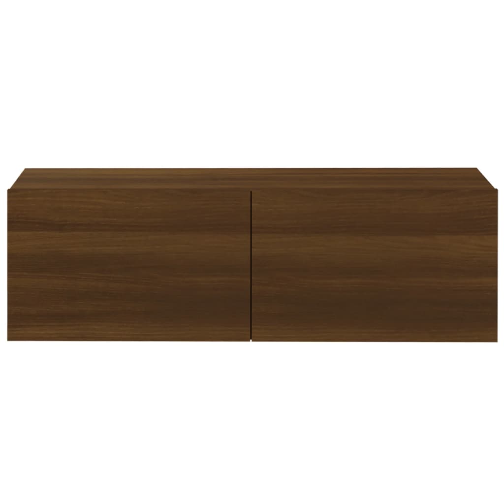 vidaXL 2 db barna -tölgyszín szerelt fa fali TV-szekrény 100x30x30 cm