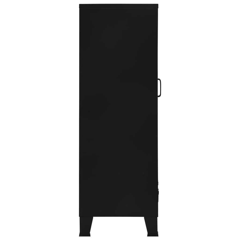vidaXL ipari fekete irodai szekrény hálós ajtókkal 75 x 40 x 120 cm