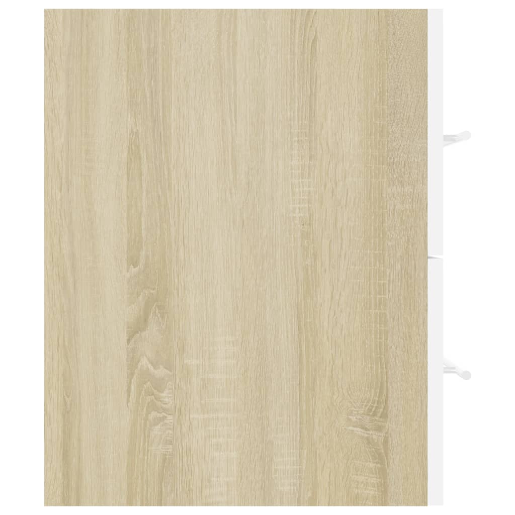vidaXL fehér-sonoma színű forgácslap mosdószekrény 90 x 38,5 x 48 cm