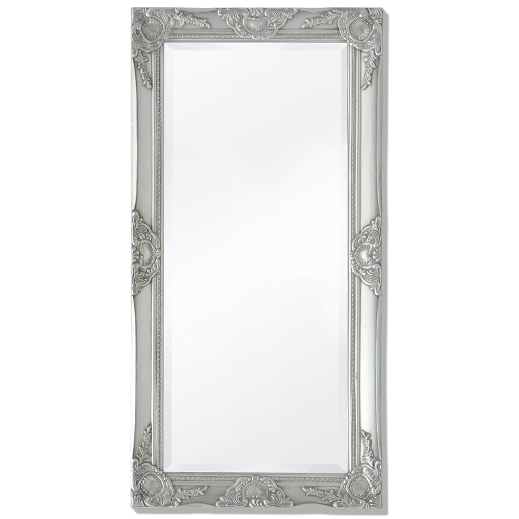 vidaXL ezüstszínű barokk stílusú fali tükör 100 x 50 cm