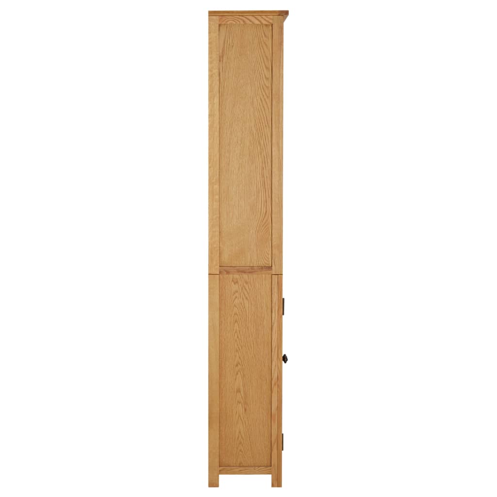 vidaXL tömör tölgyfa könyvespolc 2 ajtóval 70 x 30 x 180 cm