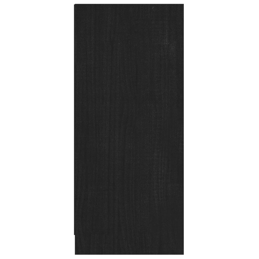 vidaXL fekete tömör fenyőfa tálalószekrény 70 x 33 x 76 cm