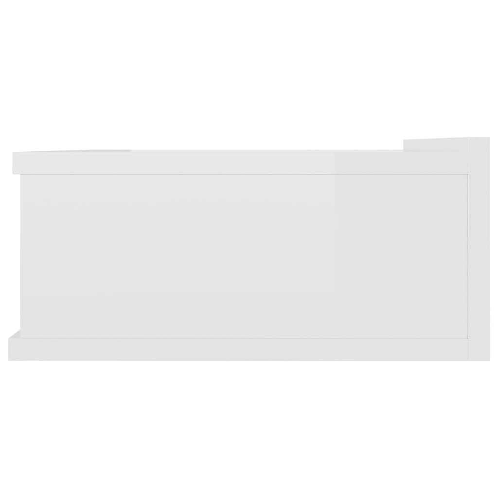 800319 vidaXL Floating Nightstands 2 pcs High Gloss White 40x30x15 cm Chipboard