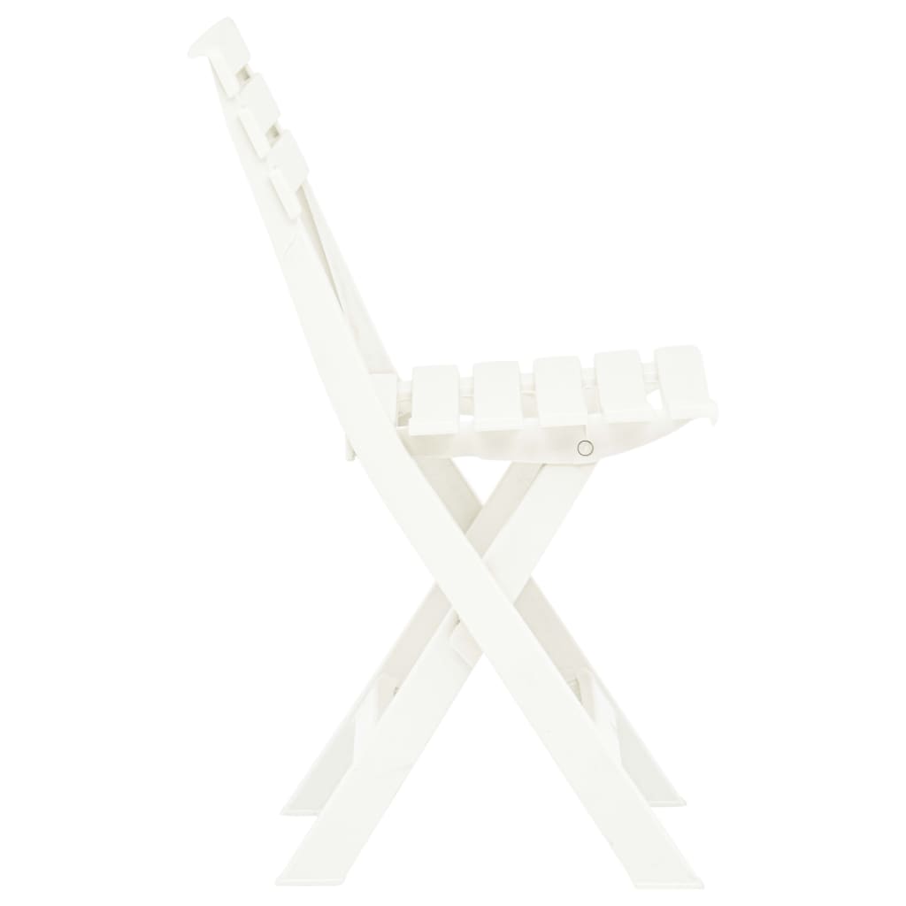 vidaXL 2 db fehér műanyag összecsukható kerti szék