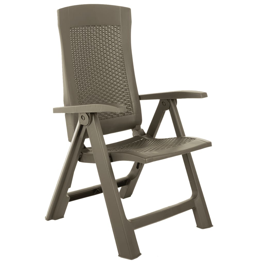 vidaXL 2 db mokka dönthető műanyag kerti szék