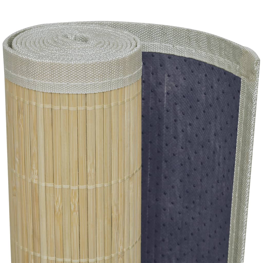 Négyszögletes natúr bambusz szőnyeg 150 x 200 cm