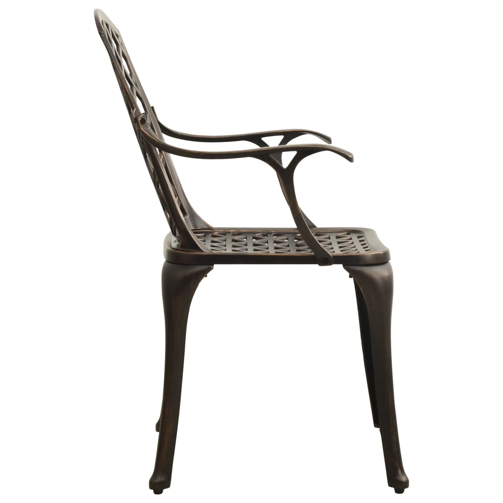 vidaXL 2 db bronzszínű öntött alumínium kerti szék