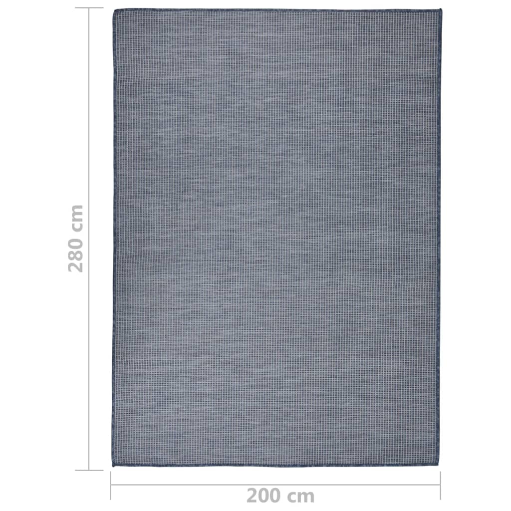 vidaXL kék lapos szövésű kültéri szőnyeg 200 x 280 cm
