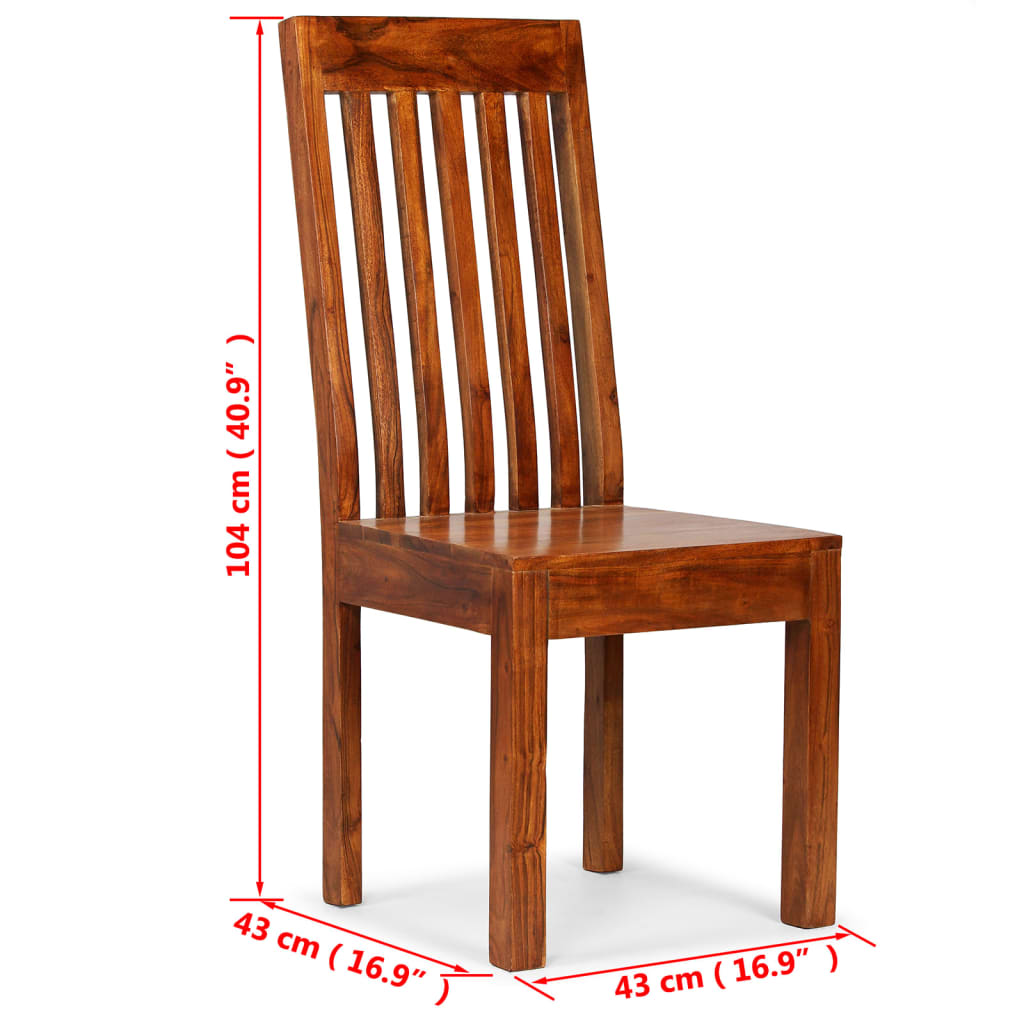 vidaXL 6 db modern stílusú tömör fa szék paliszander felülettel