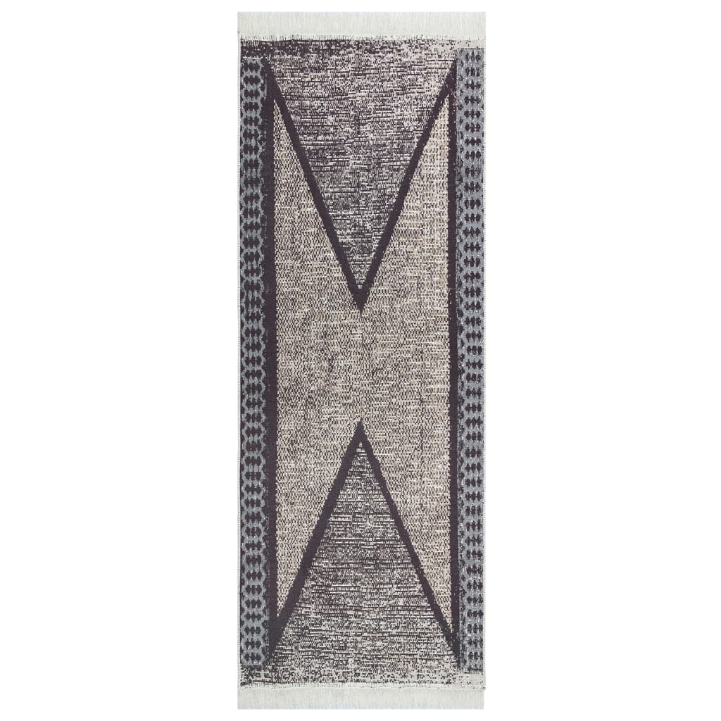 vidaXL fekete-szürke pamutszőnyeg 100 x 300 cm