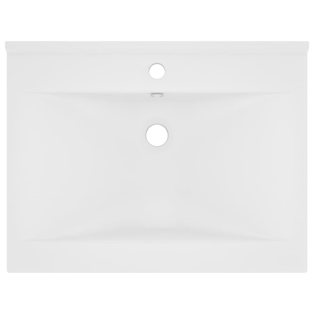 vidaXL matt fehér kerámia luxus mosdókagyló csaptelepfurattal 60x46 cm