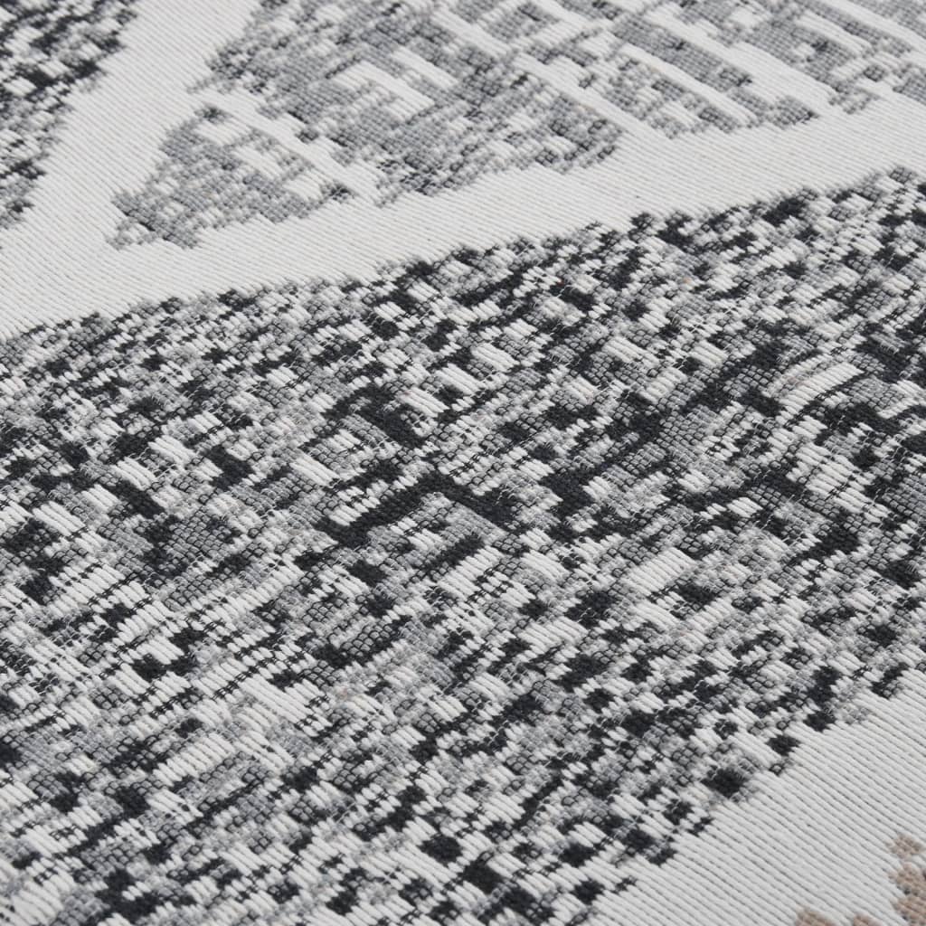 vidaXL fekete-szürke pamutszőnyeg 100 x 200 cm