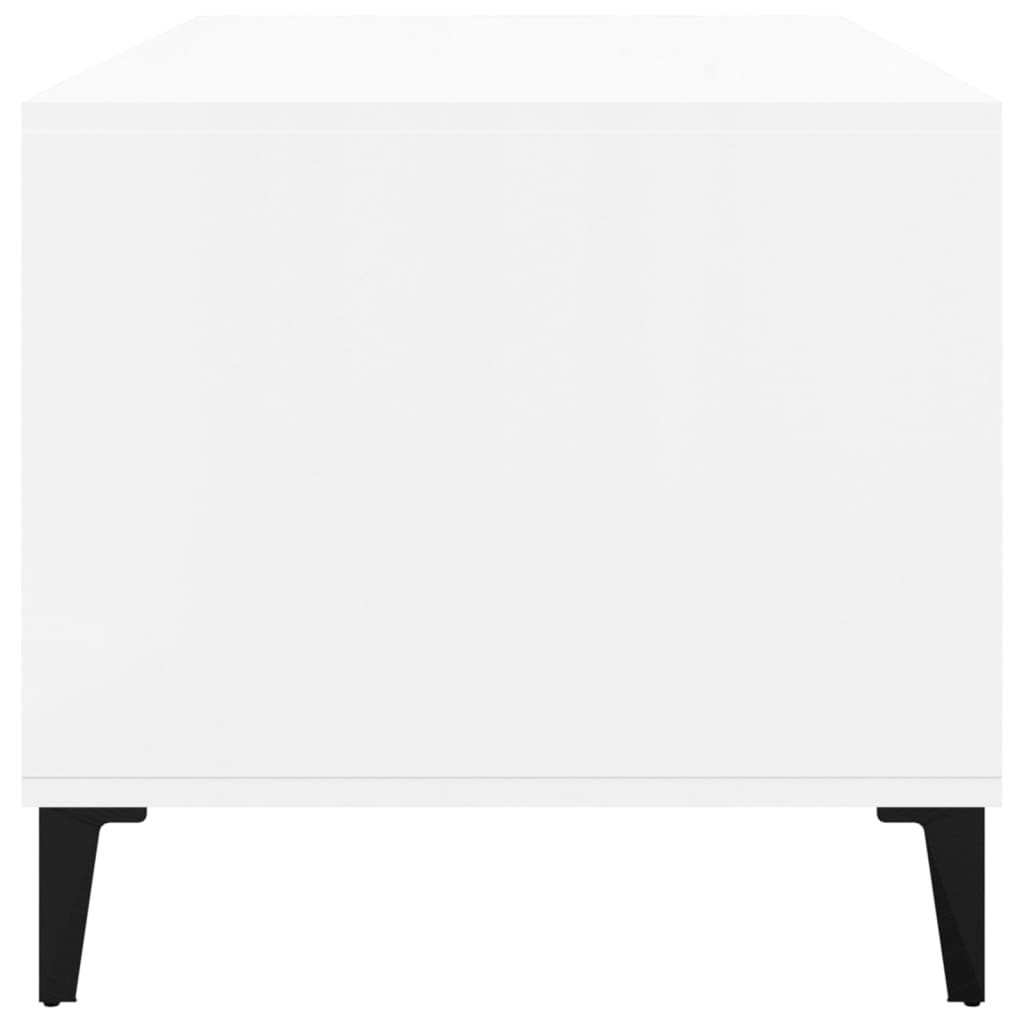 vidaXL magasfényű fehér szerelt fa dohányzóasztal 90x49x45 cm
