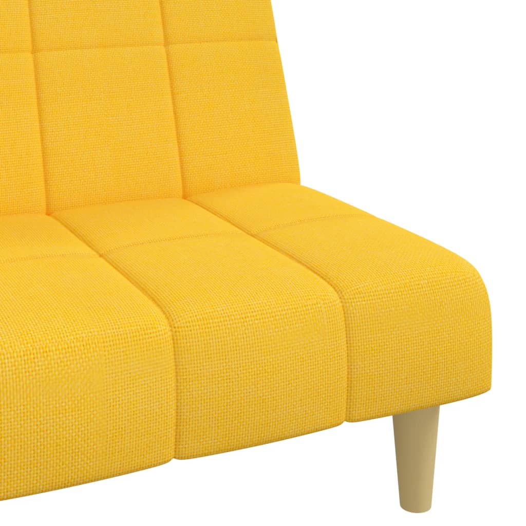 vidaXL kétszemélyes sárga szövet kanapéágy