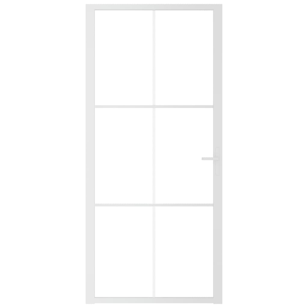 vidaXL fehér ESG üveg és alumínium beltéri ajtó 93 x 201,5 cm
