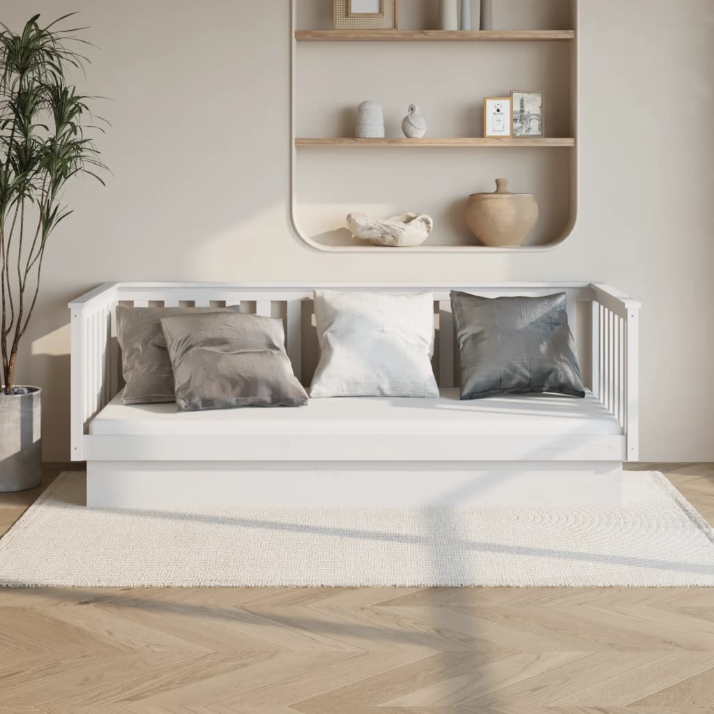 vidaXL fehér tömör fenyőfa kanapéágy 80 x 200 cm