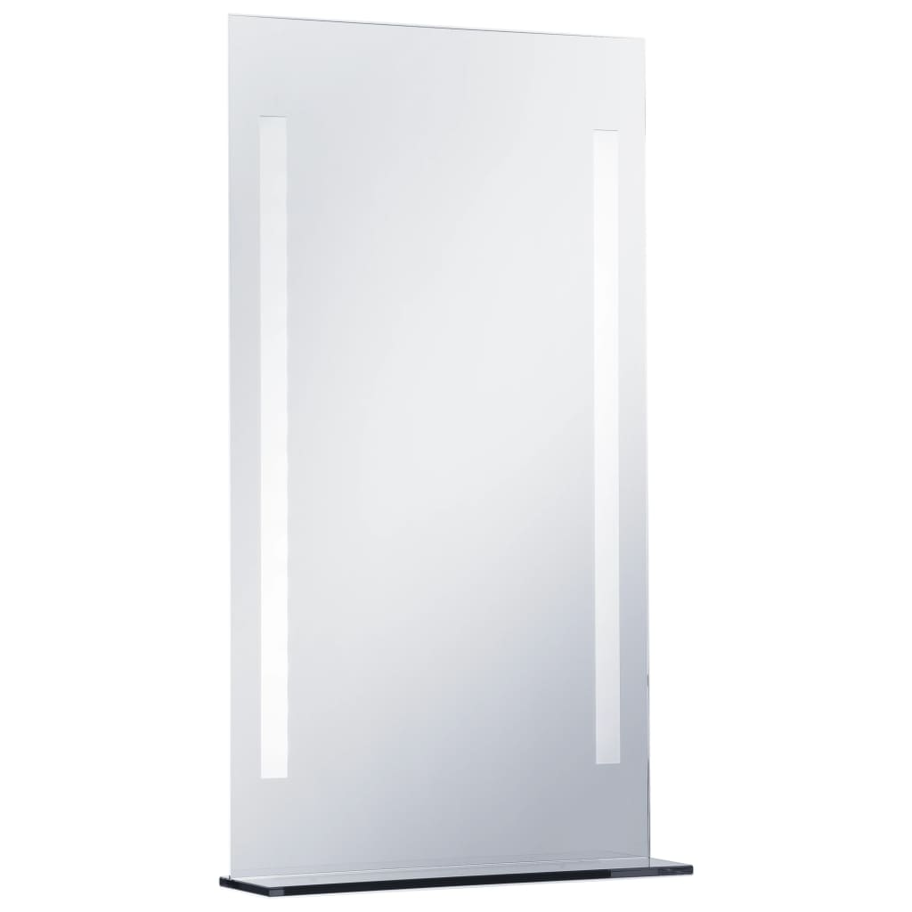vidaXL LED-es fürdőszobai falitükör polccal 60 x 100 cm