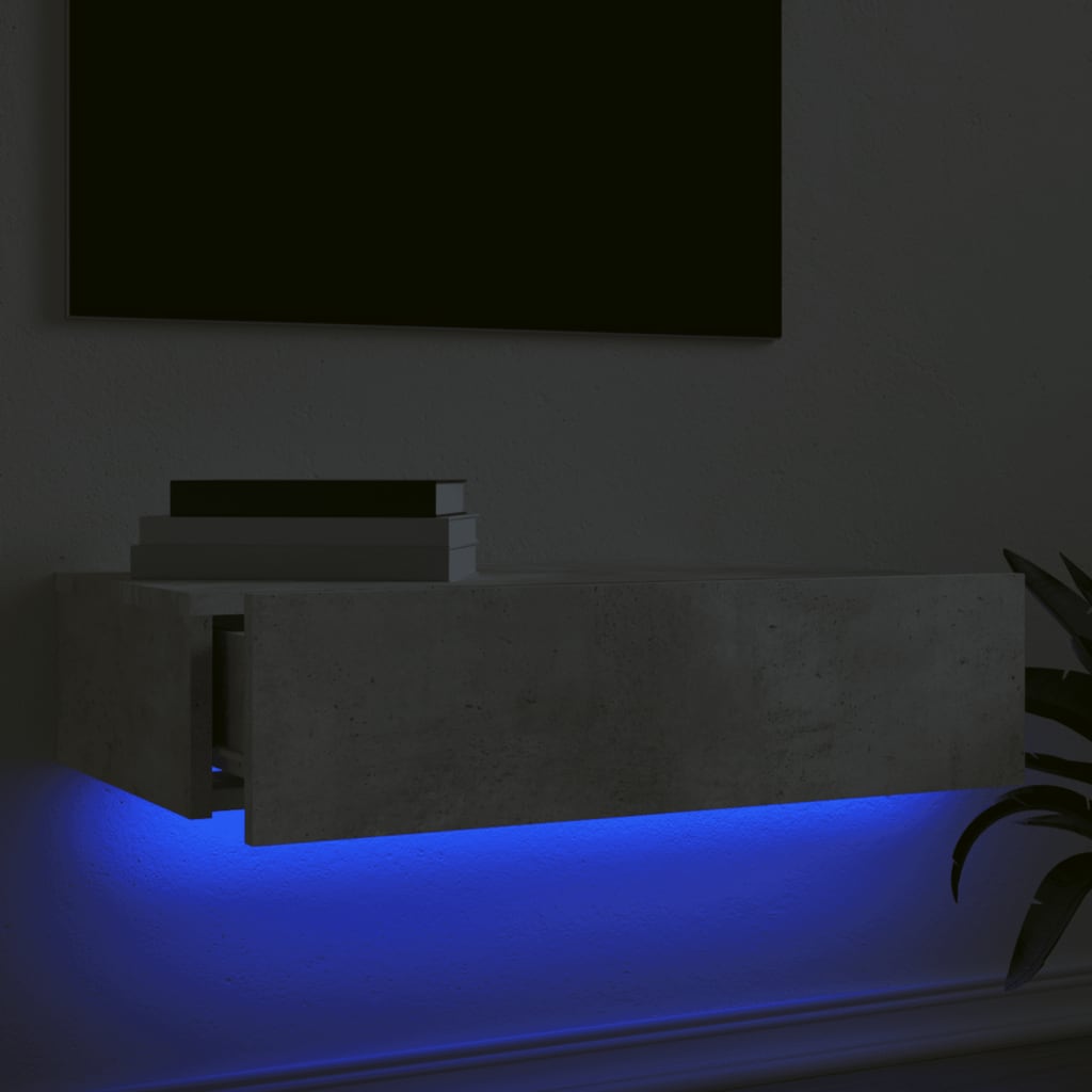 vidaXL betonszürke TV-szekrény LED-lámpákkal 60x35x15,5 cm