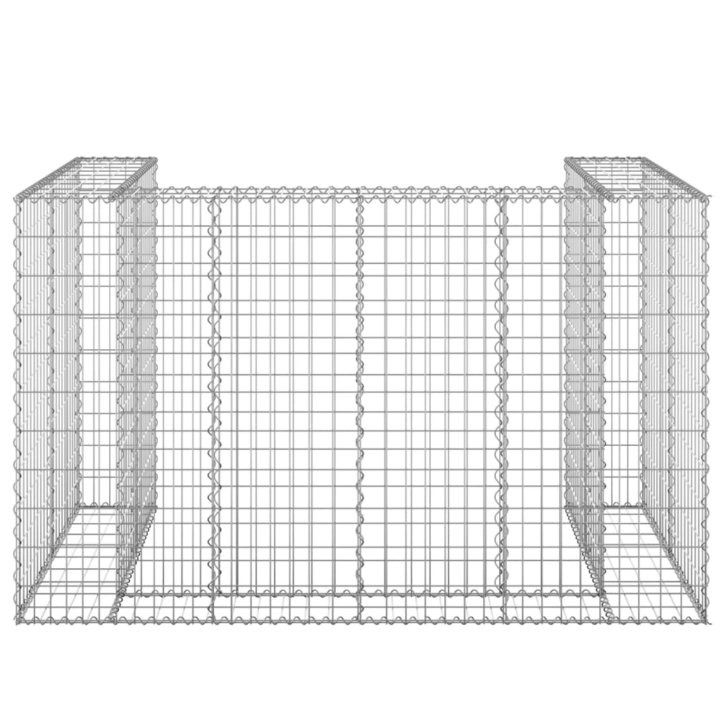 vidaXL horganyzott acél gabionfal szemeteskukákhoz 180 x 100 x 110 cm